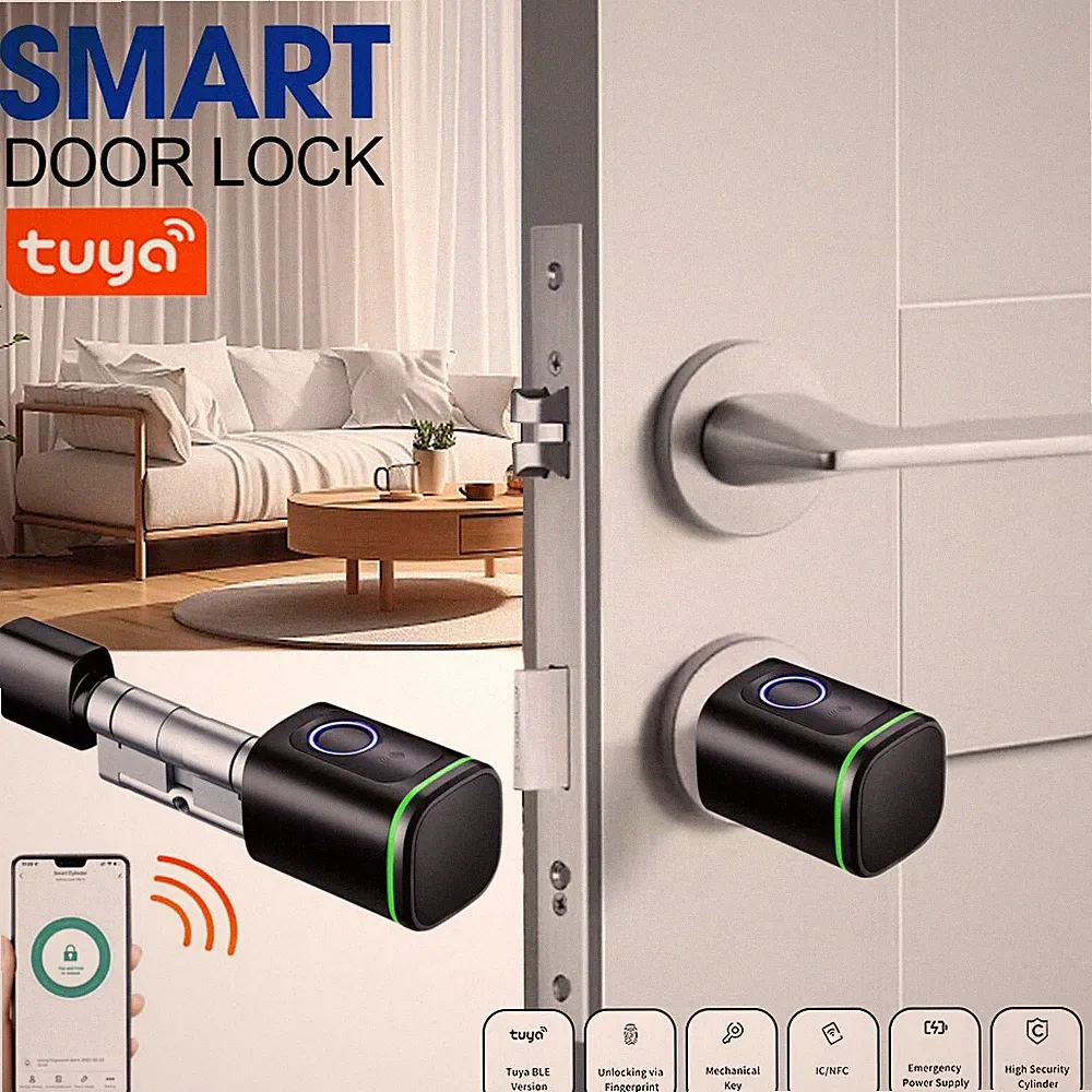 60-110mm Fingerabdruck Smart Türschloss Tür Schließzylinder für Sicherheitstür