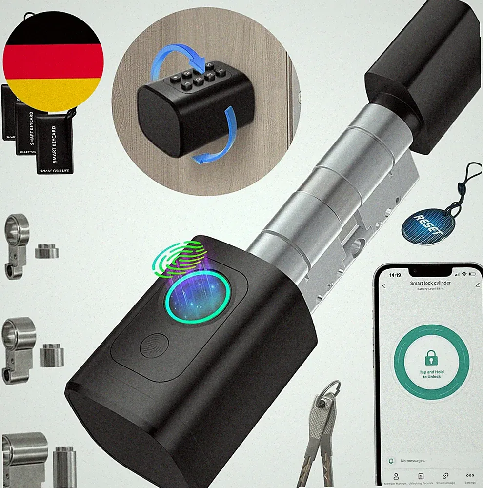 AVATTO Smart Türschloss Mit Fingerabdruck & Passwort Für 90-120Mm Türen, Elektro