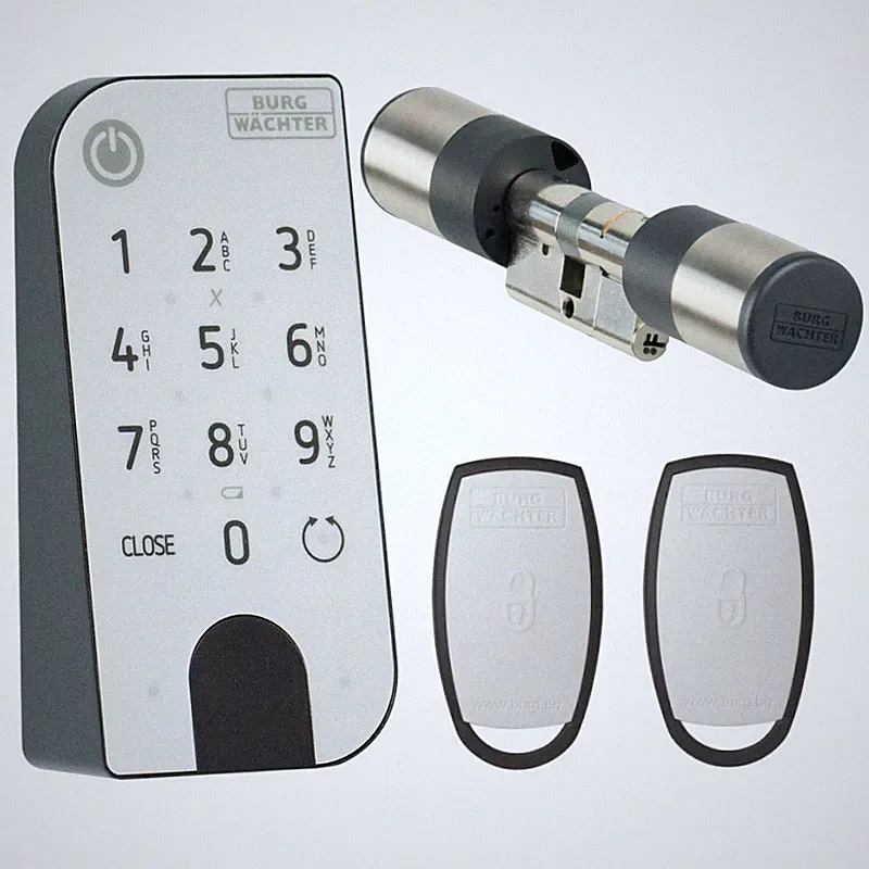 Burg Wächter Türschloss secuENTRY easy 7601 PIN Code Tastatur mit 2 Transponder