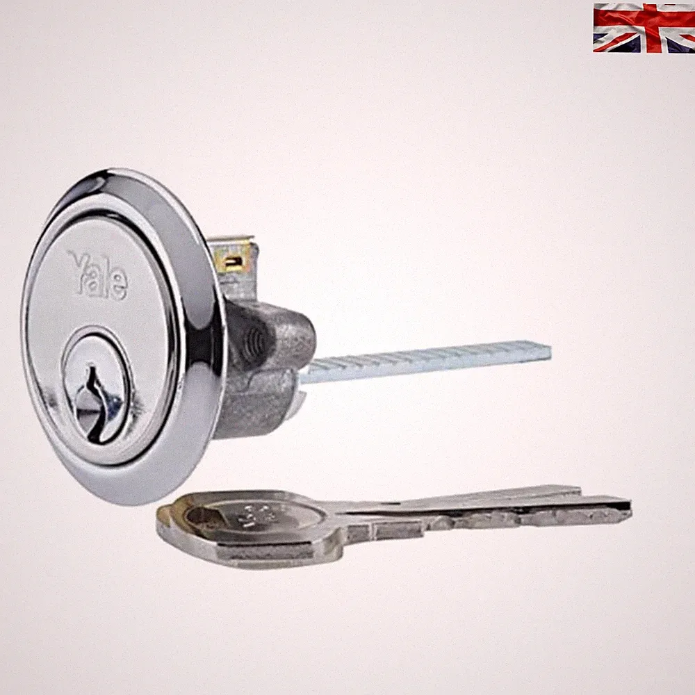 Easy Install Ersatz Felgenzylinder - P-Chrom Schloss für 38-57 mm Türen, 4 Schlüssel