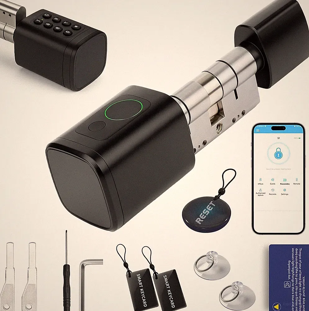 Elektronisch Türschloss Fingerabdruck – Smart Lock Mit Verstellbarer Schließzyli