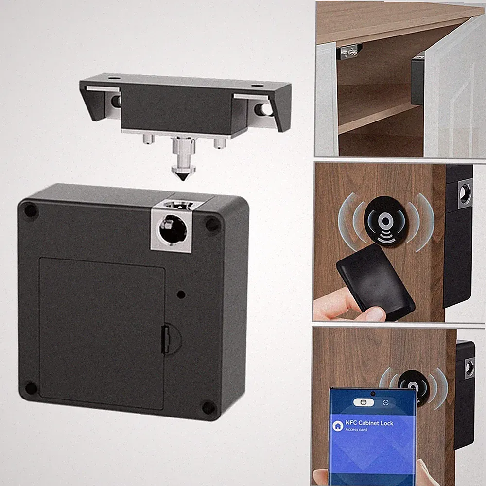 Elektronisches RFID Schrankschloss Unsichtbar NFC Türschloss Schubladenschloss
