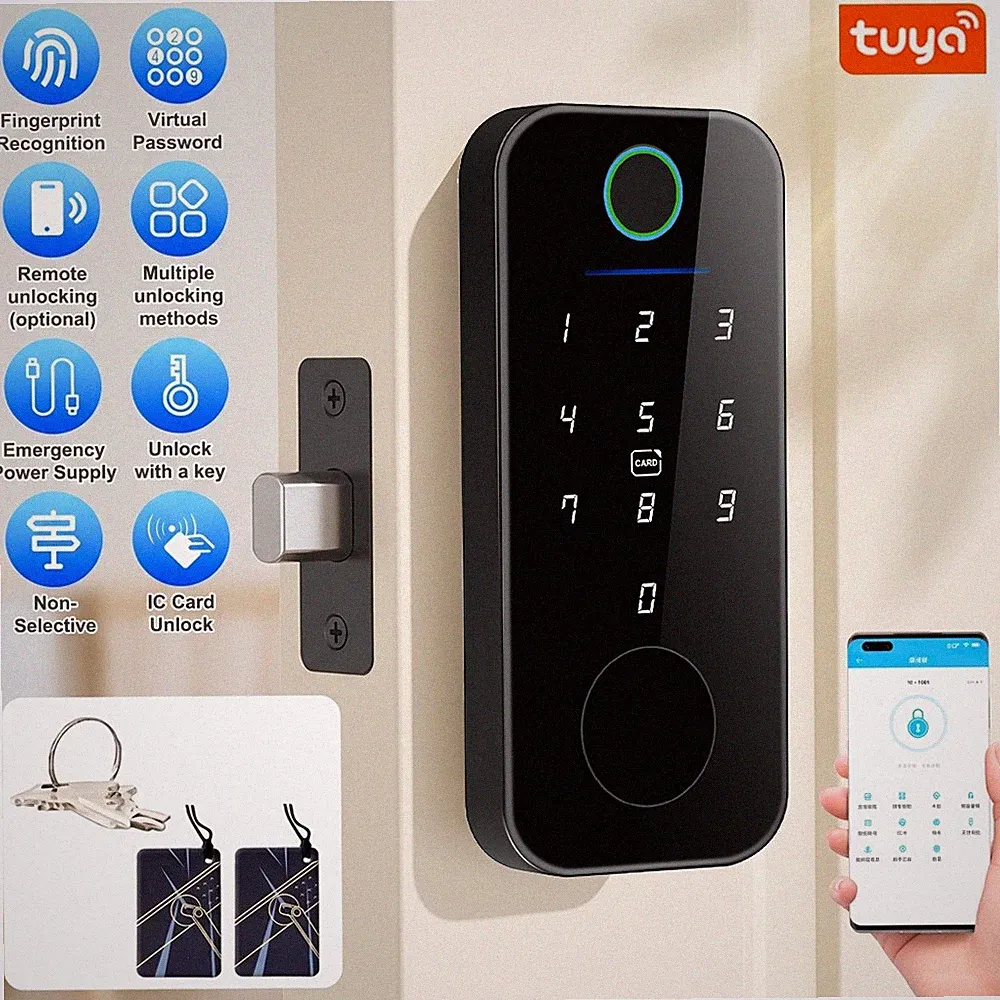 Elektronisches Smartes Türschloss Fingerabdruck Code‑Tastatur RFID Kartenleser