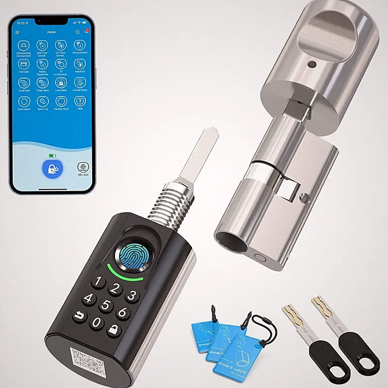 Elektronisches Türschloss Fingerabdruck Passwort App Verstellbar 60-90mm Smart