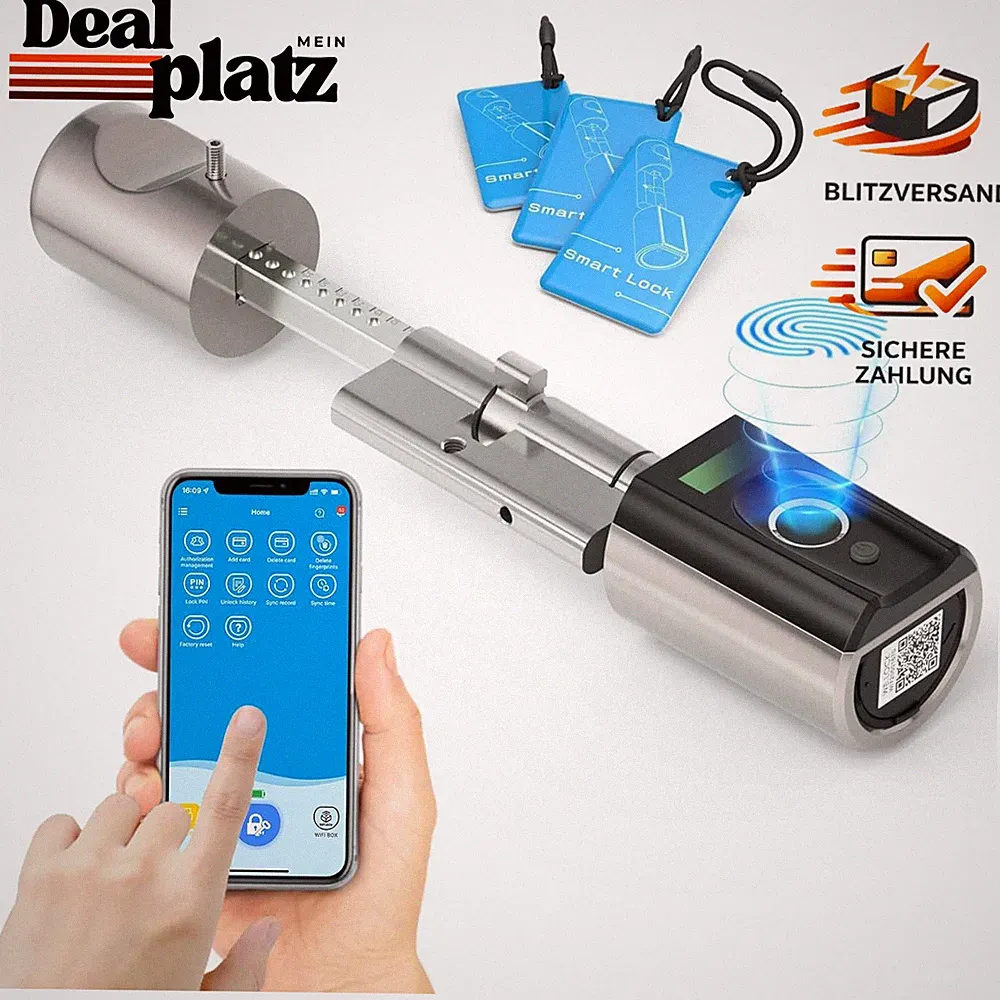 Elektronisches Türschloss Fingerabdruck RFID APP WiFi IP65 für Türen 50-100mm