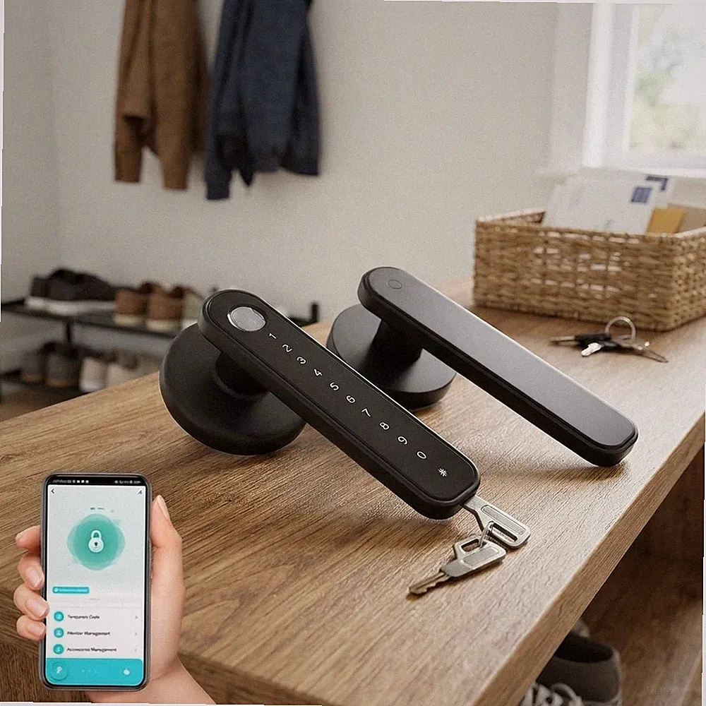 Erweitertes schlüsselloses Türöffnungsschloss mit Bluetooth & Fingerabdruckzugriff - modernes Design