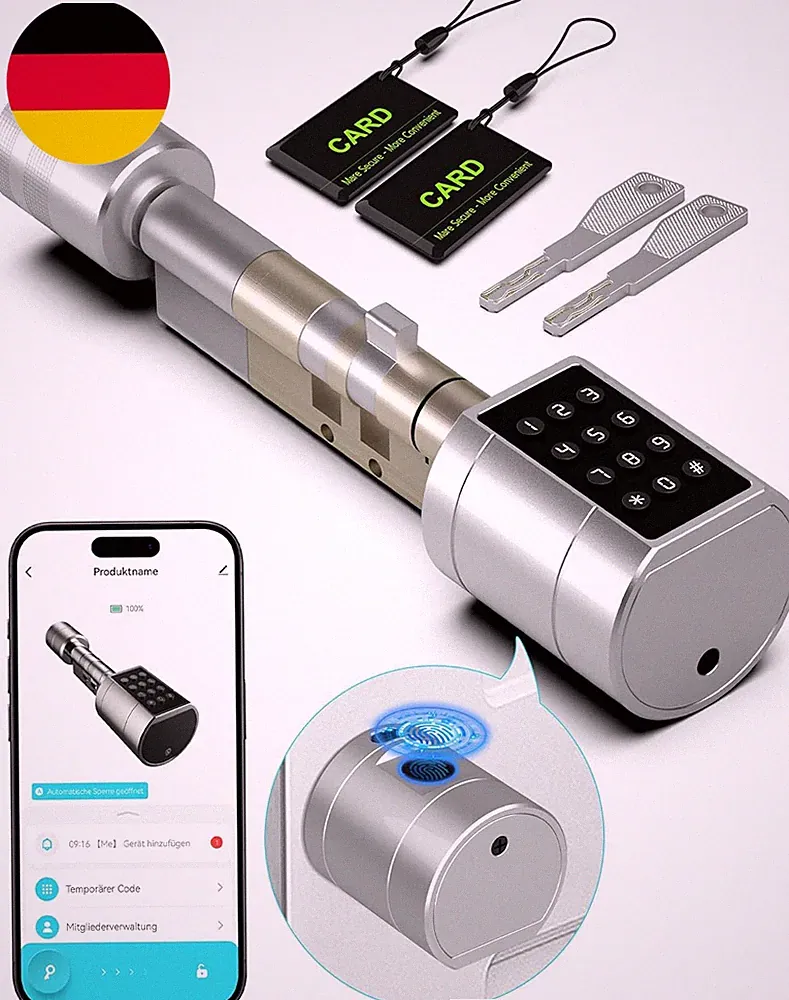 Eseesmart Türschloss Fingerabdruck, Fingerabdruck Schloss Mit Zahlencode RFID Sc