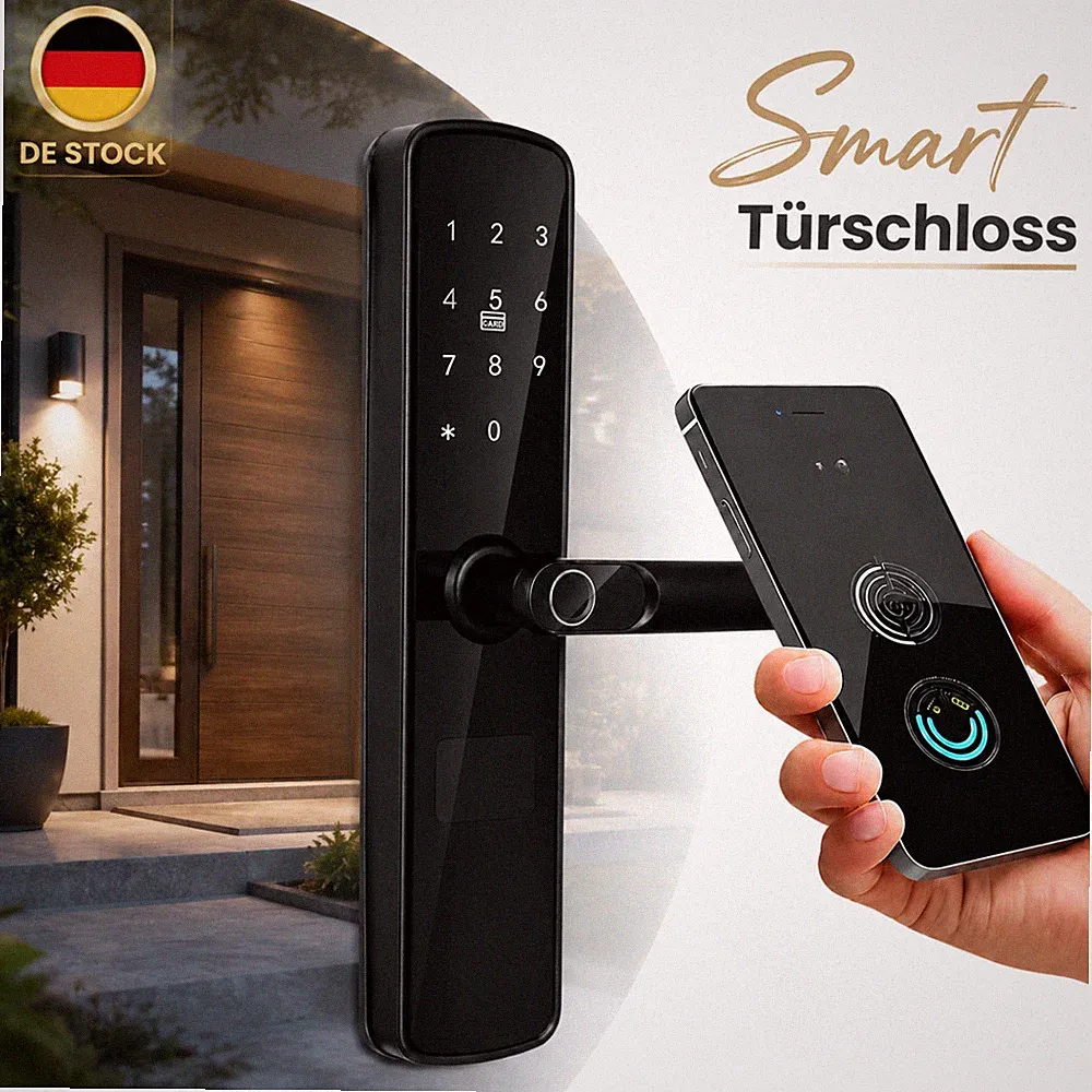Für Wohnung Türschloss Smart Fingerabdruck 4-in-1 Hebelgriff Metall Passwort