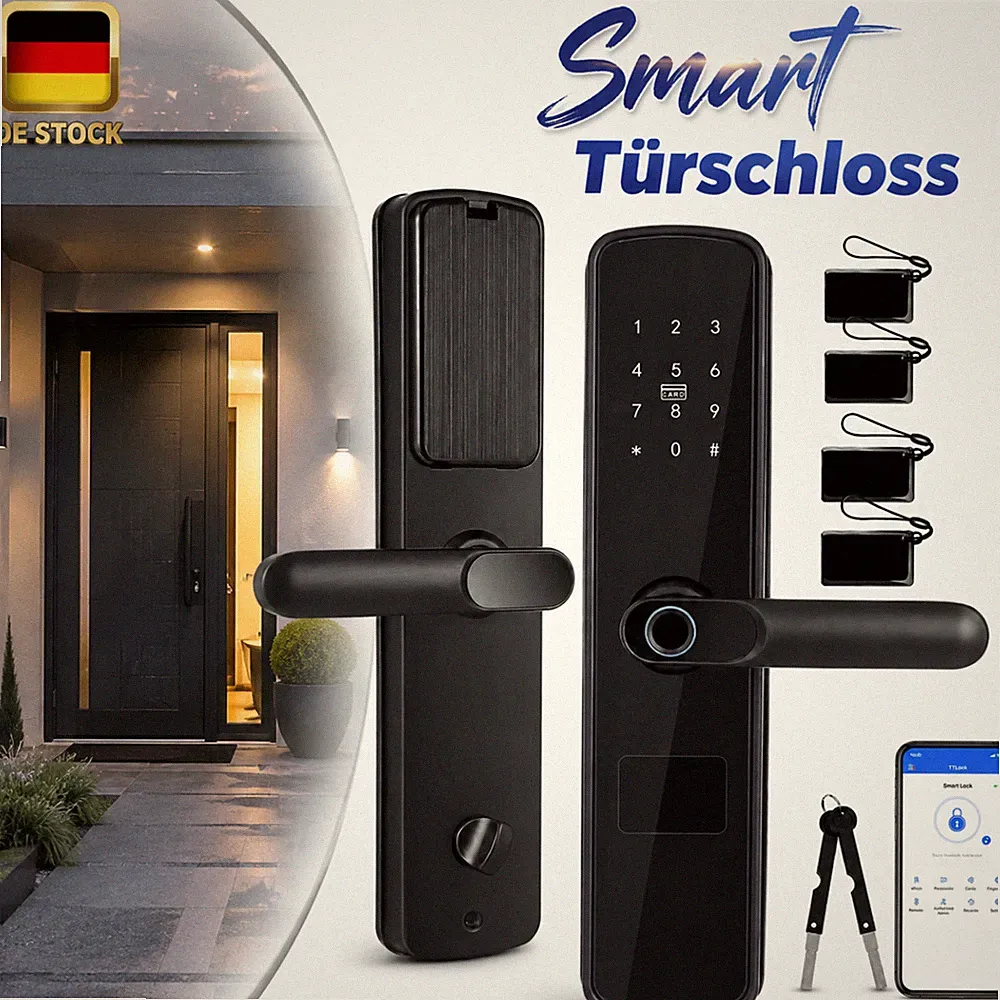 Hebelgriff Smart Fingerabdruck Türschloss 4-in-1 Anti-Diebstahl Für Bürotür