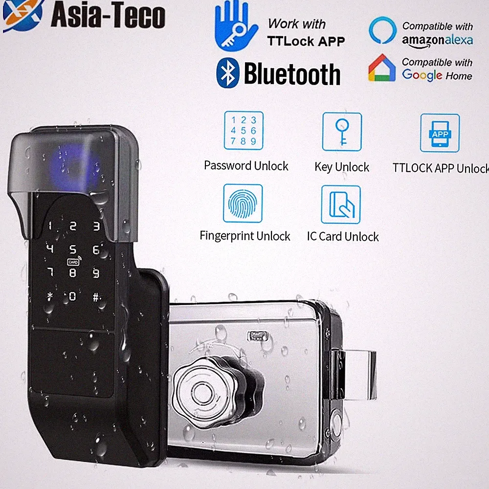 IP65 Waterproof TTLock Fingerprint Smart Door Lock Outdoor Gate Bluetooth Passwo