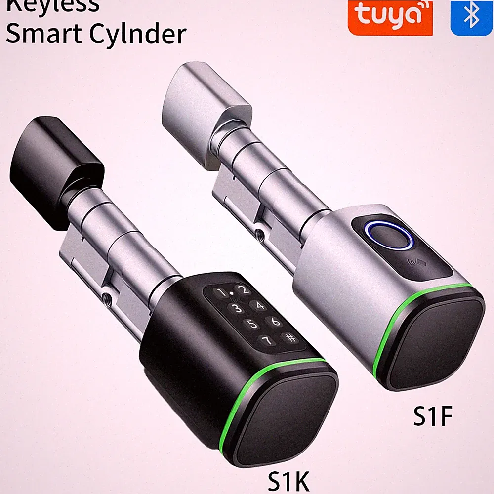 Keyless Smart Cylinder Lock with Tuya Smartlife App RFID NFC IC Card Pin Code/ F