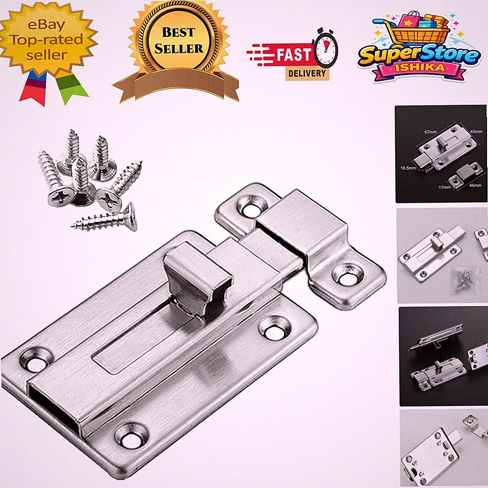Kompakter Edelstahl Türriegel - 3 Zoll sicherer Bolzen für Innen & Außen