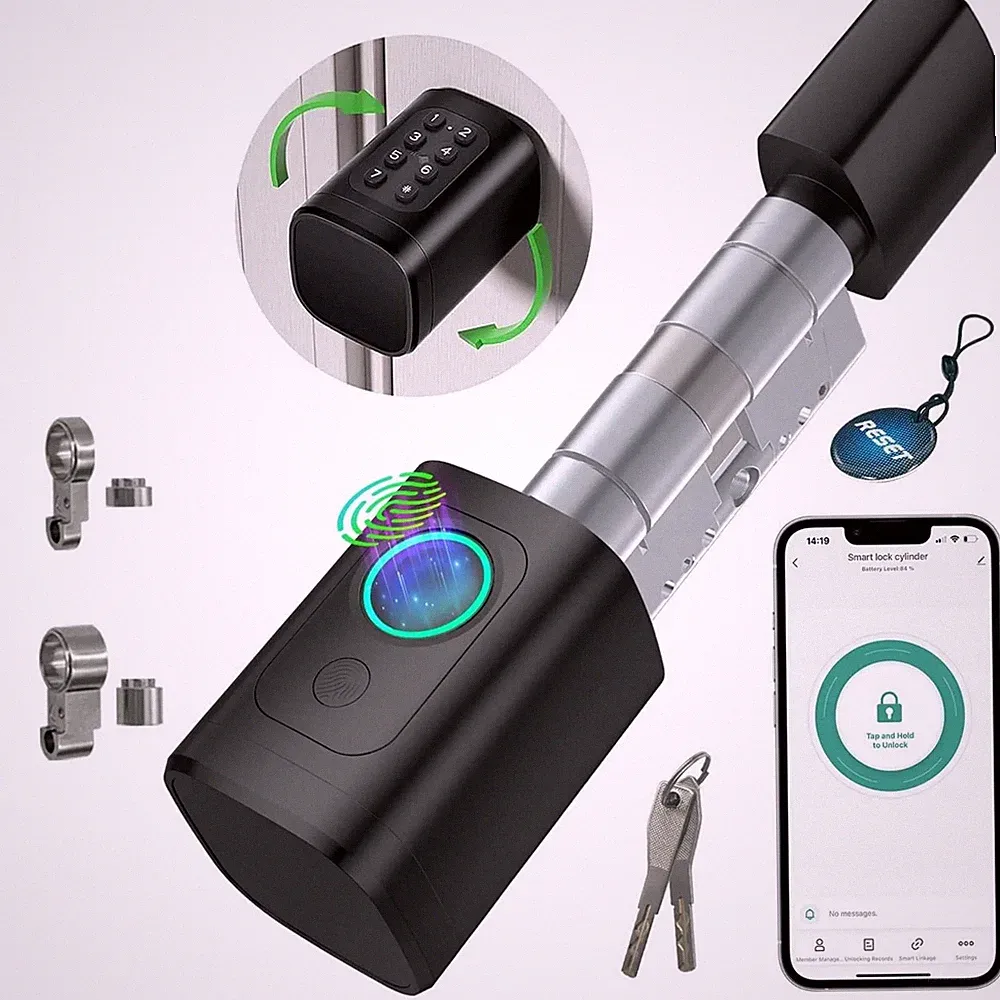 Kraslaw Smart Türschloss mit Fingerabdruck und Passwort für 60-90mm Tür A42177 2