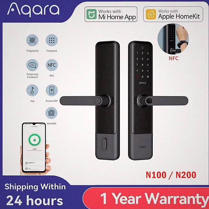 N200 N100 Smart Door Lock Fingerprint Locks For Bluetooth Password NFC Unlock Mi