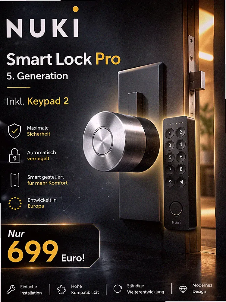 Nuki Intelligentes Türschloss Smart Lock Pro 5. Generation + Keypad 2 Tastenfeld