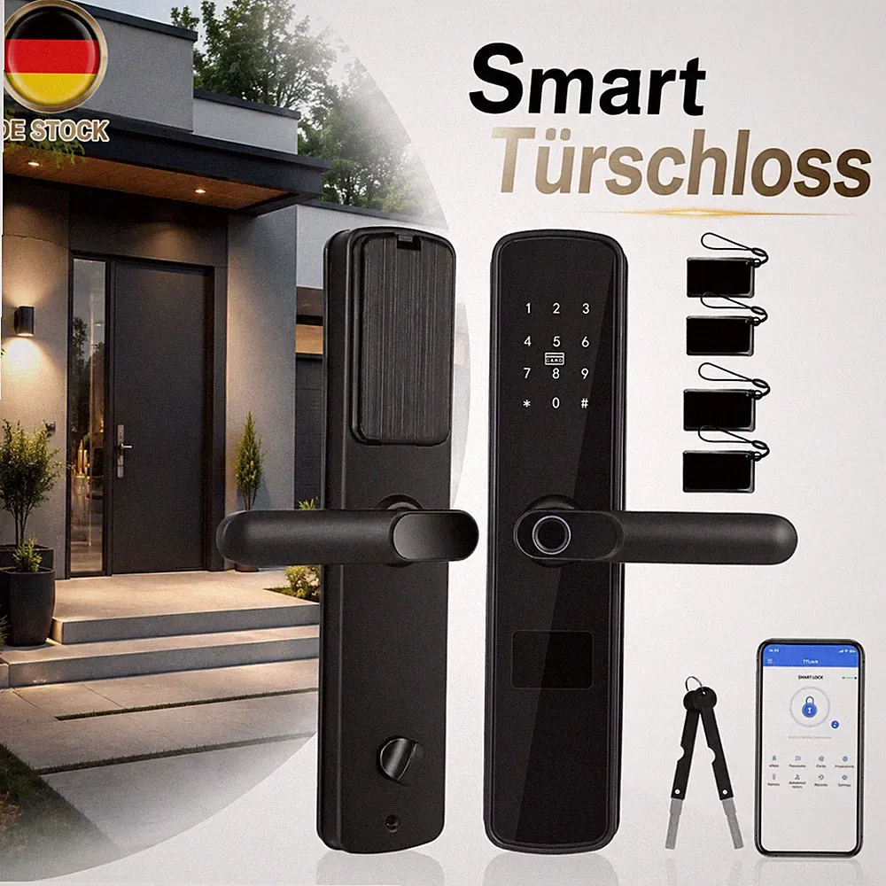 Passwort Türschloss Smart Fingerabdruck 4-in-1 Metall Hebelgriff Für Wohnung