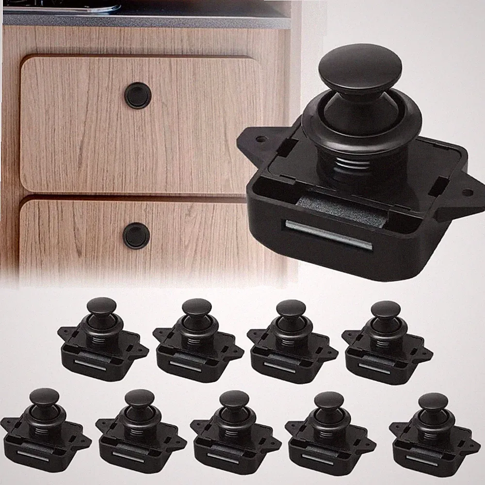 Push Button Catch Türschloss Schwarz 10 Stück Wohnmobil Boot Schrank