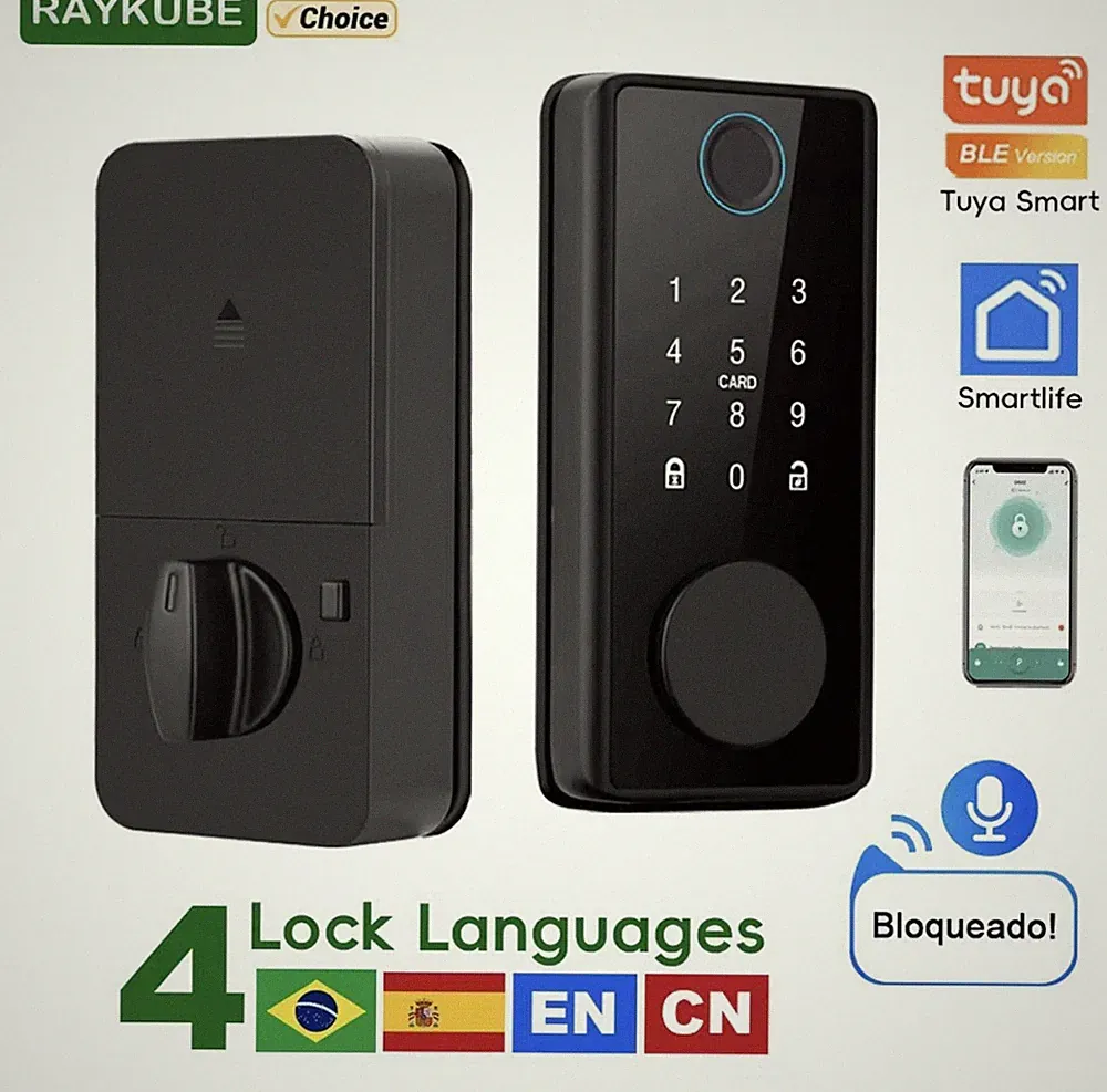 Raykube DS01 Tuya Smart Fingerprint Schloss Türsensor Auto Lock App Karte