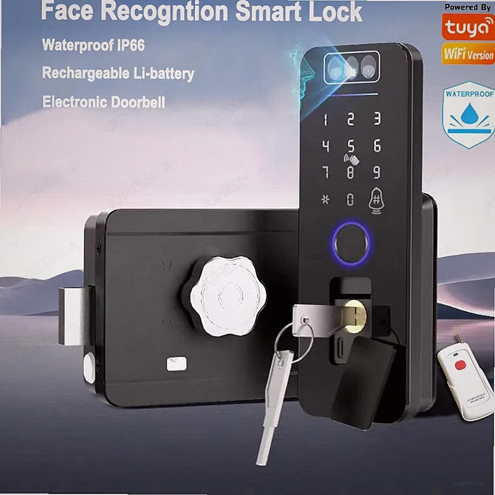 Rechargeable 3D Face Recognition Tuya Wifi Waterproof Smart Lock Digital Passcod
