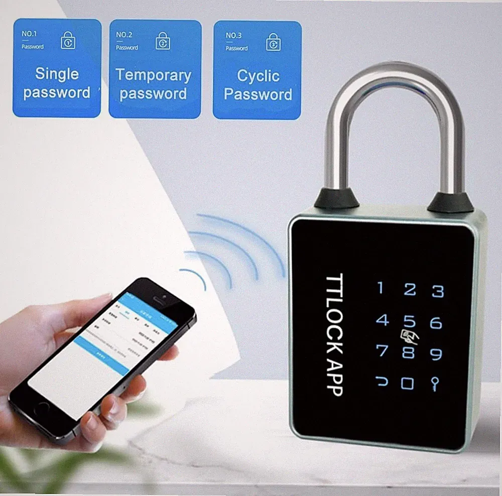 Robuste intelligente Tür, intelligentes Vorhängeschloss mit Schlüssel-Backup, wetterfeste App-Steuerung...