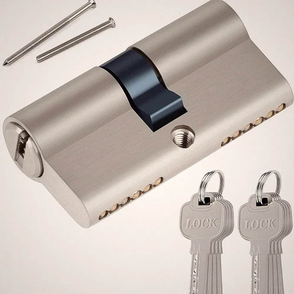 Schließzylinder 30/30 Profilzylinder Türschloss Silber 8 Schlüssel 60 mm
