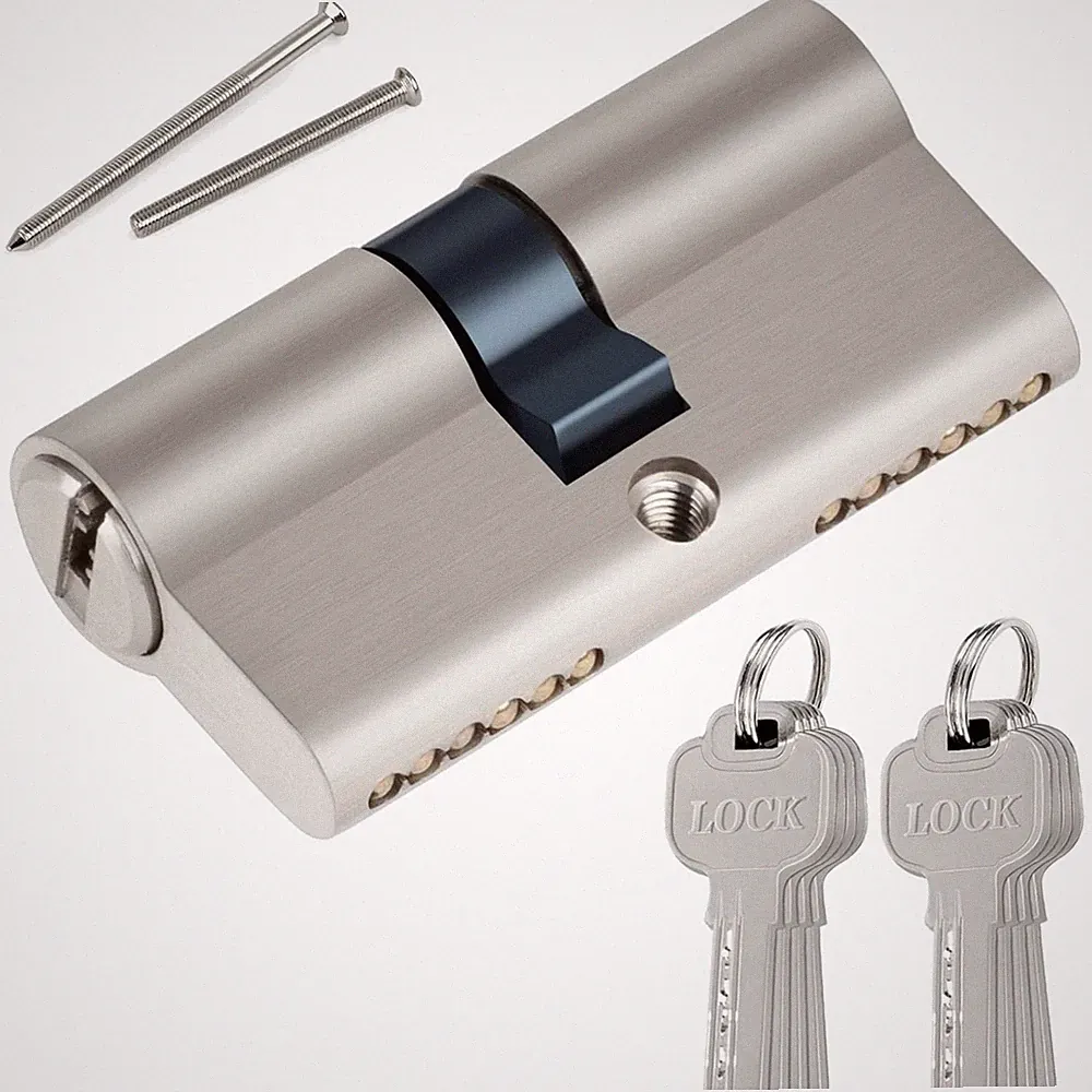 Schließzylinder Türschloss Profilzylinder 30/30 mm Haustür Sicherheit Silber