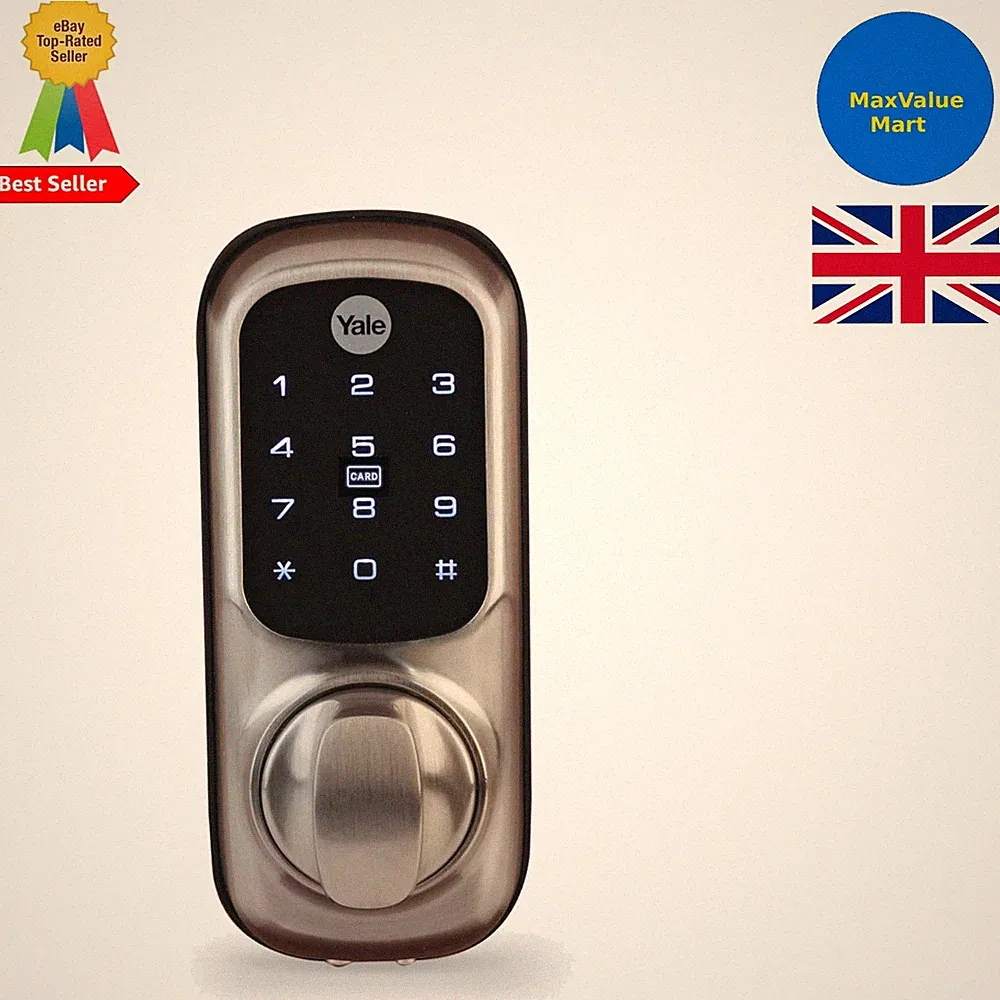 Schlüsselloses intelligentes Türschloss mit Touch-Tastatur & Nachtriegel-Sicherheit - Satin-Nickel