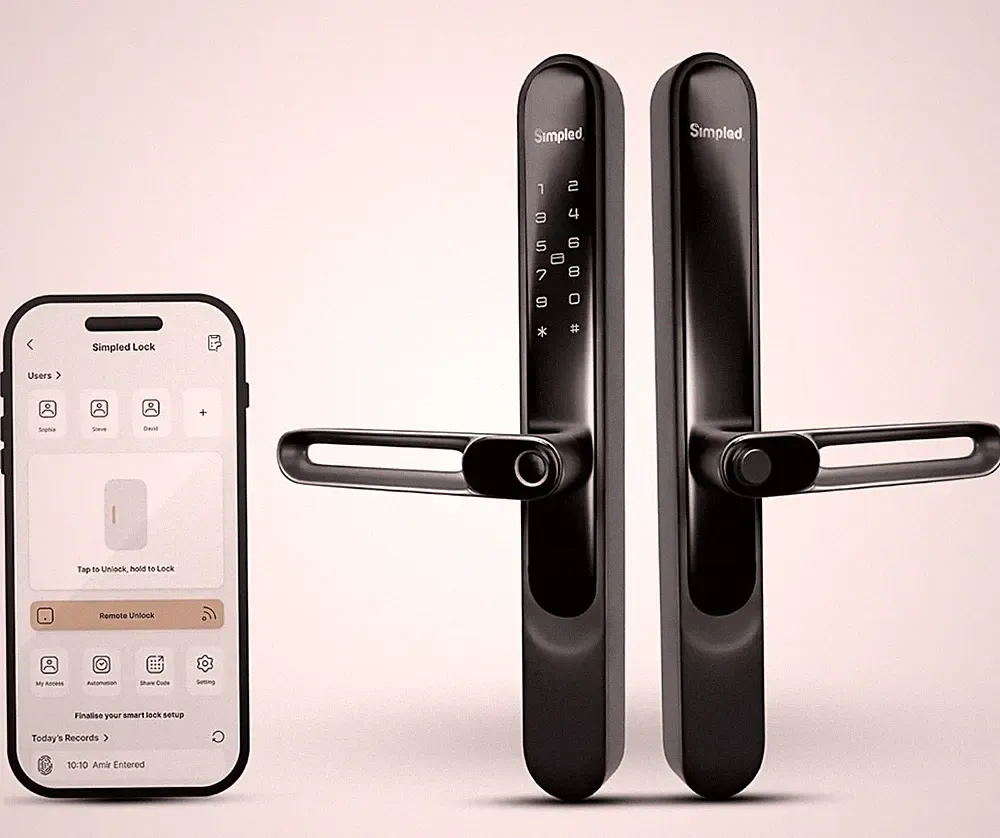 Simpled SS-SPS Wetterfestes SlimSeries Smart Lock Touch, 7-in-1, Fingerabdruck.