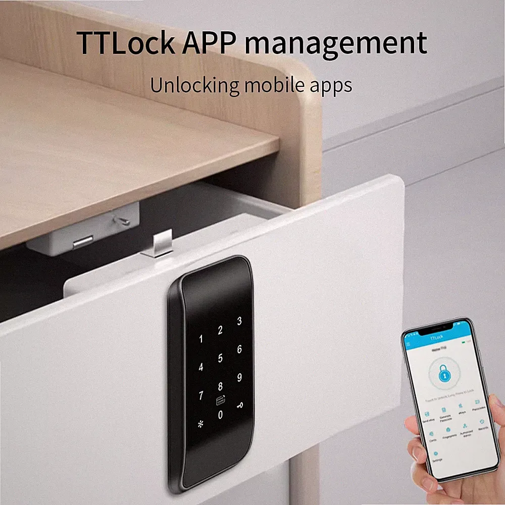Smart Cabinet Lock APP TTLOCK Control Keypad RFID Card Entry Remote Access for H