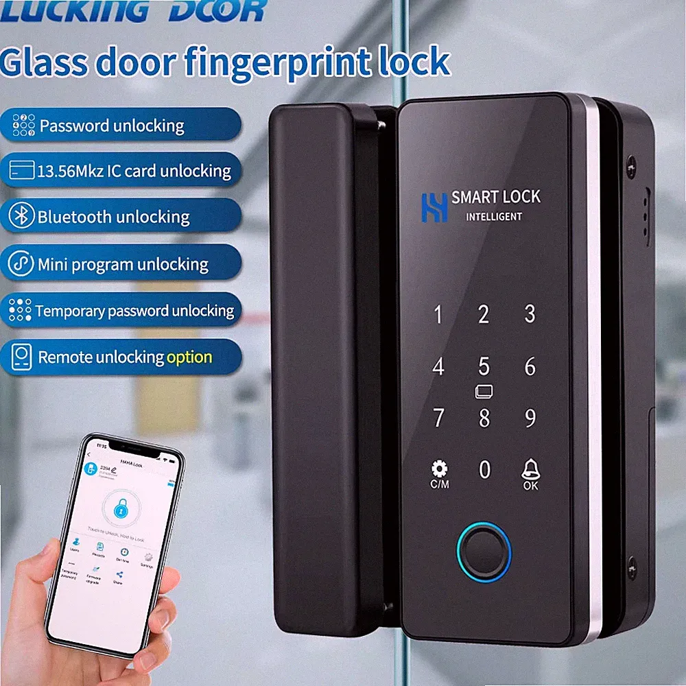 Smart Door Lock For Wooden Sliding Glass Door HAHALock App Biometric Fingerprint