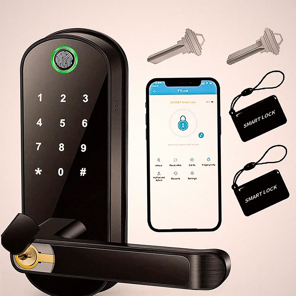Smart Fingerabdruck Türschloss App Fernbedienung schlüssellos WIFI Digital Touchscreen Schloss NFC