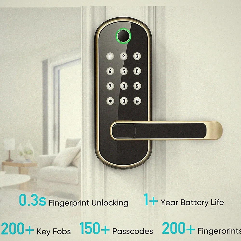 Smart Fingerabdruck Türschloss App Fernbedienung schlüssellos WiFi NFC IP67 Touchscreen IC-Karte