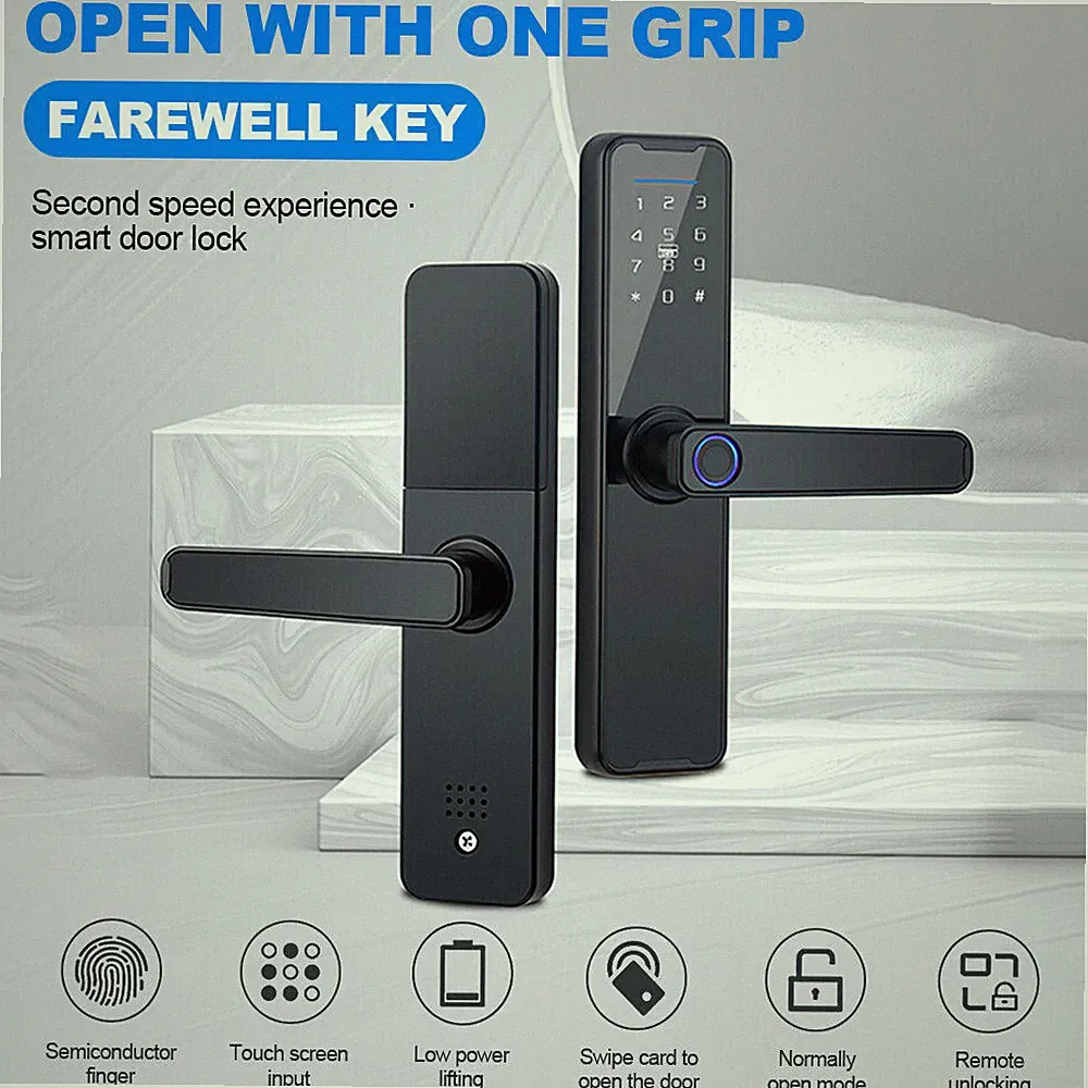 Smart Fingerabdruck Türschloss Passwort WiFi IC APP Elektronisches Türöffner NEU