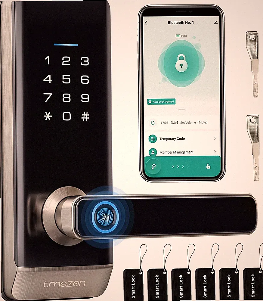 Smart Fingerabdruck Türschloss Passwort WiFi IC-Karte Elektronisches Türöffner