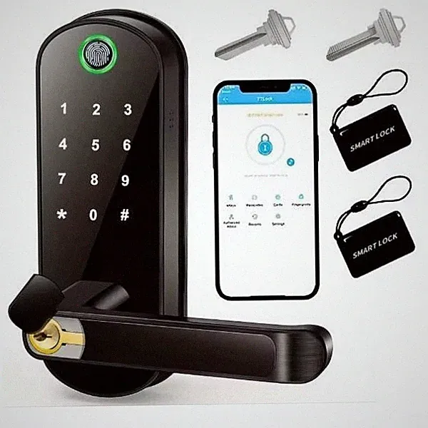 Smart Fingerprint Türschloss App Fernbedienung, WLAN Digital Touchscreen Schloss