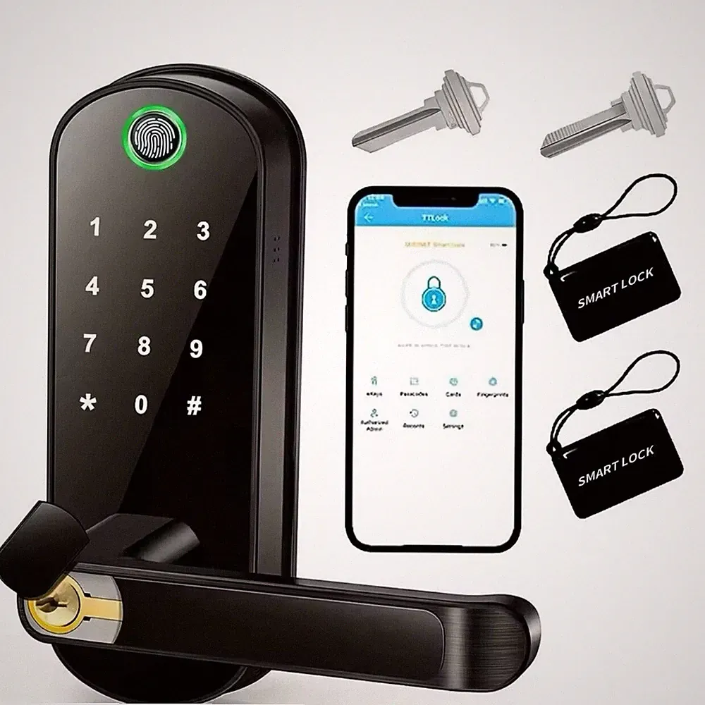 Smart Fingerprint Türschloss App Steuerung, WLAN, NFC Touchscreen, Wasserdicht🇬🇧