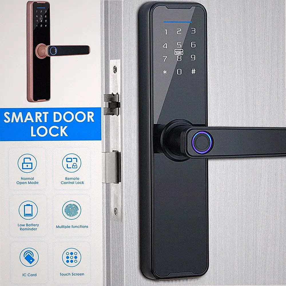 Smart Fingerprint Türschloss Digital Passwort IC Karte Elektronischer Türöffner