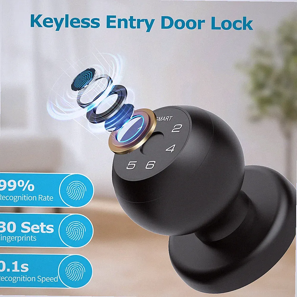 Smart Lock Fingerabdruck Türschloss App Steuerung TYP-C Schnittstelle Passcode Entsperren