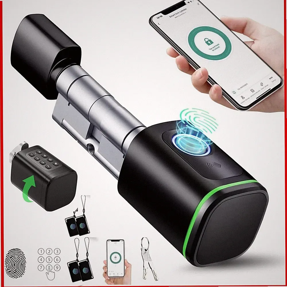 Smart Lock Türschloss, Fingerabdruck Schloß 60mm-90mm with App Key Access