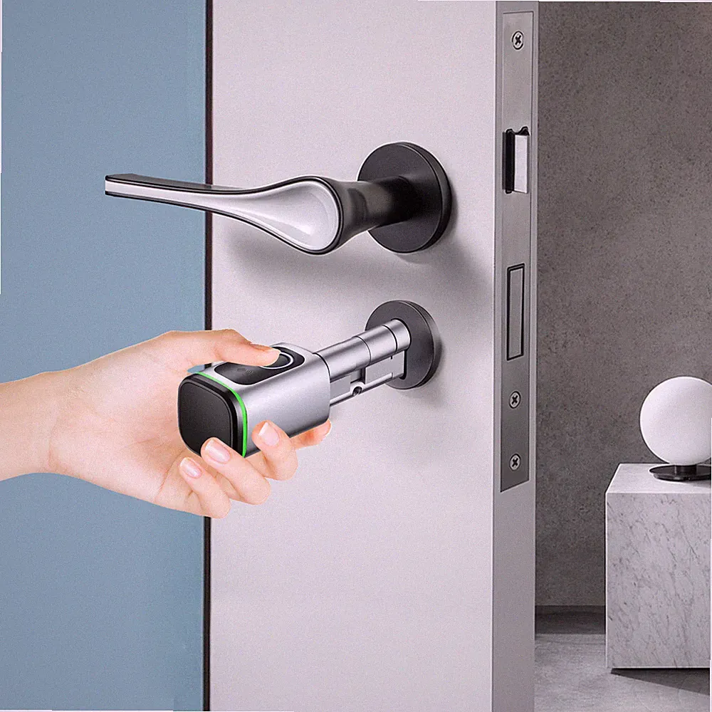 Smart Tür Schließzylinder App Fingerabdruck Türschloss für 60mm Sicherheitstür