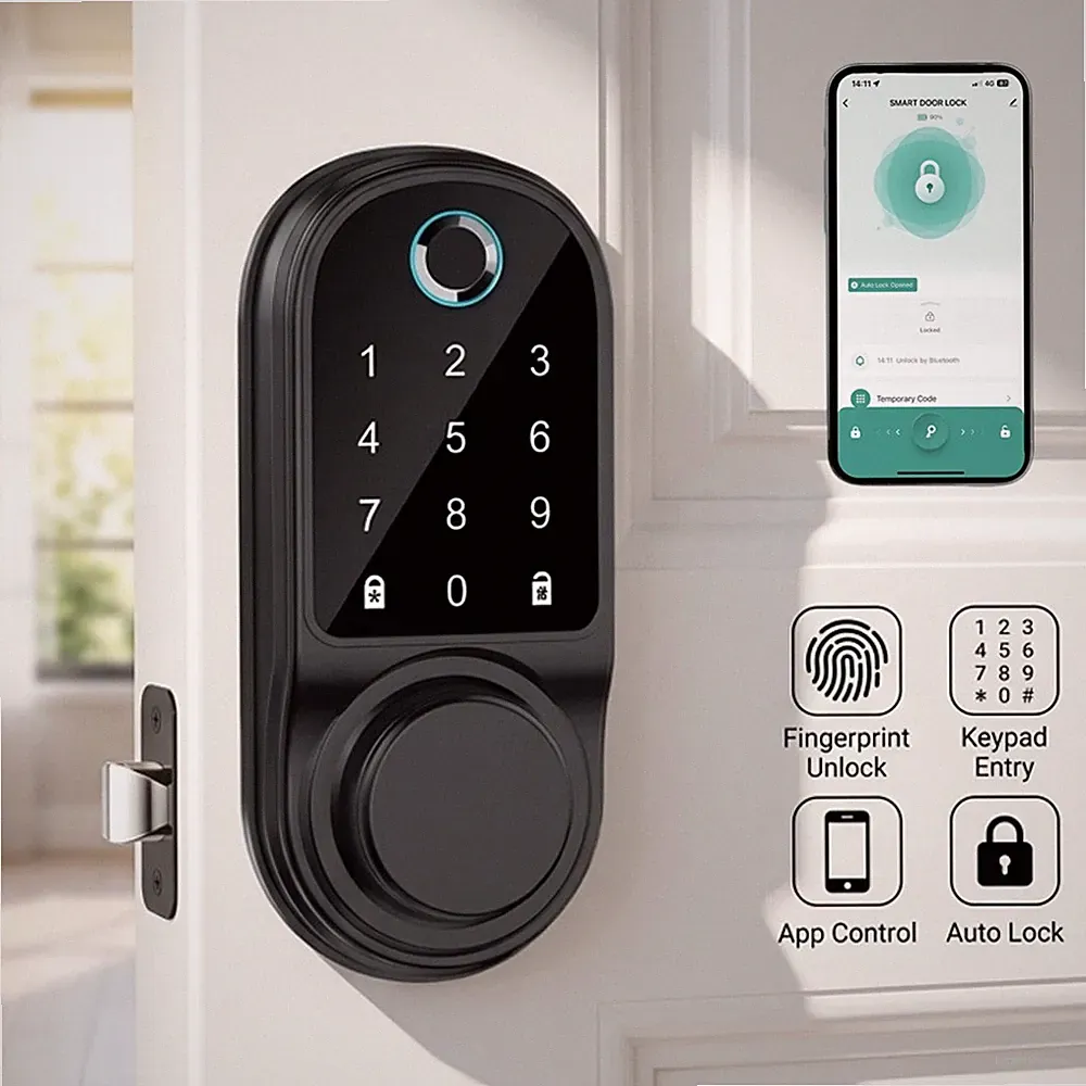 Smart Türschlösser Fingerprint Code RFID Elektronisches Zahlenschloss with App