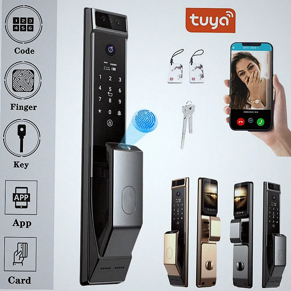 Smart Türschloss 3D Gesichtserkennung Türkamera Tuya WLAN Fingerabdruck Passwort