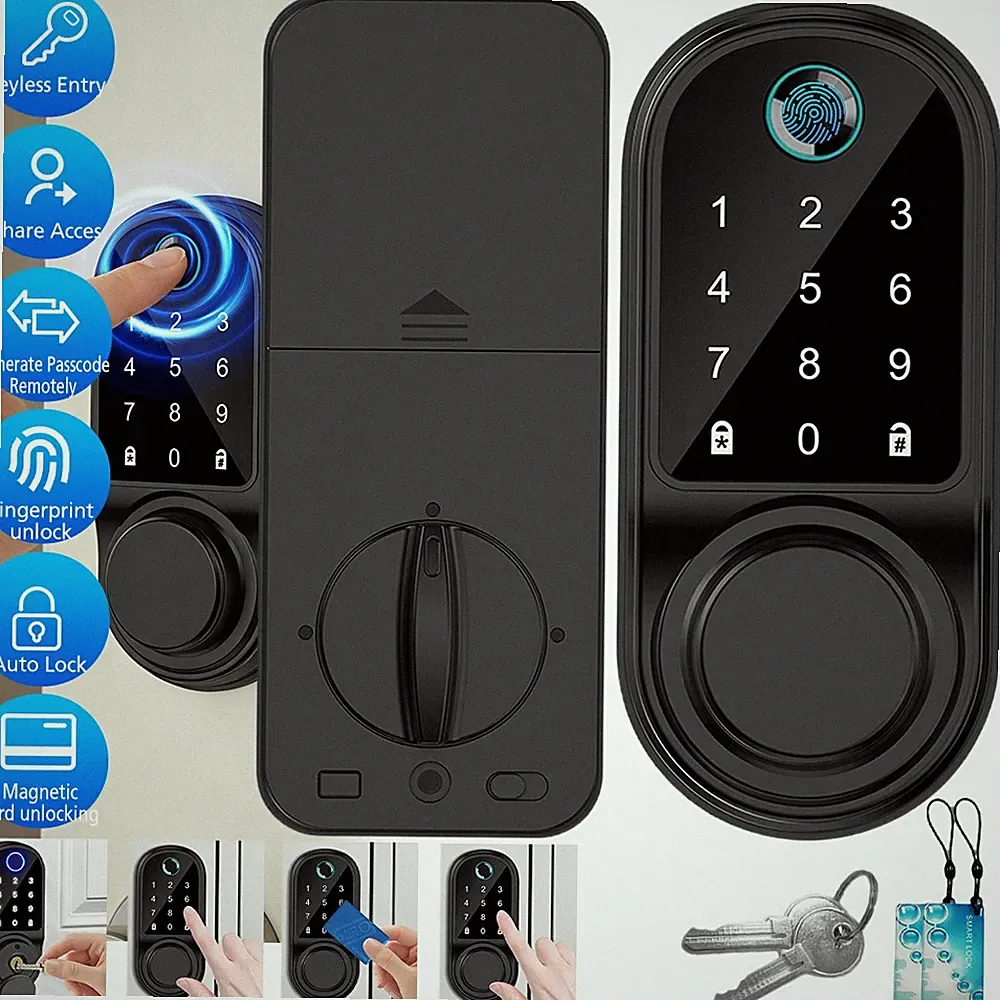 Smart Türschloss Elektronisch Fingerabdruck Zahlenschloss Code Tuya Bluetooth