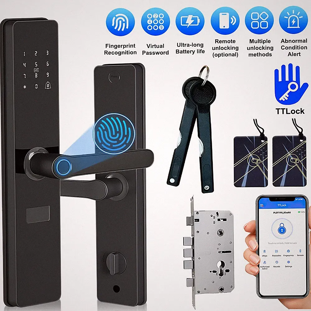 Smart Türschloss Fingerabdruck Code RFID Keyless Elektronisches Zahlenschloss