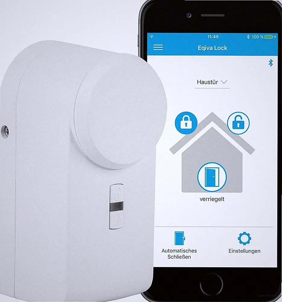 Smarte Türschloss-Steuerung eqiva Bluetooth Antrieb Smartlock Weiß