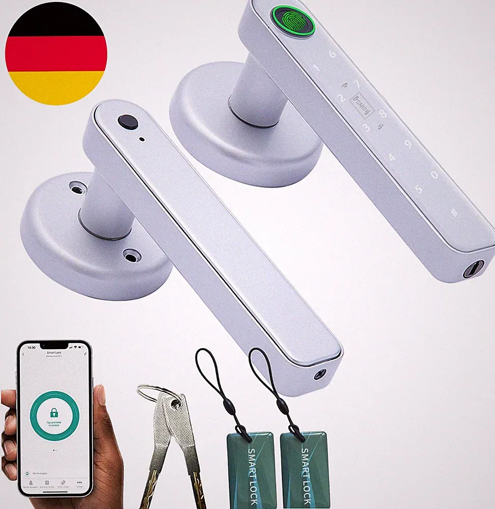 Smarter Fingerabdruck Türschloss, 5 in 1 Automatischer Smart Türgriff Mit App-St