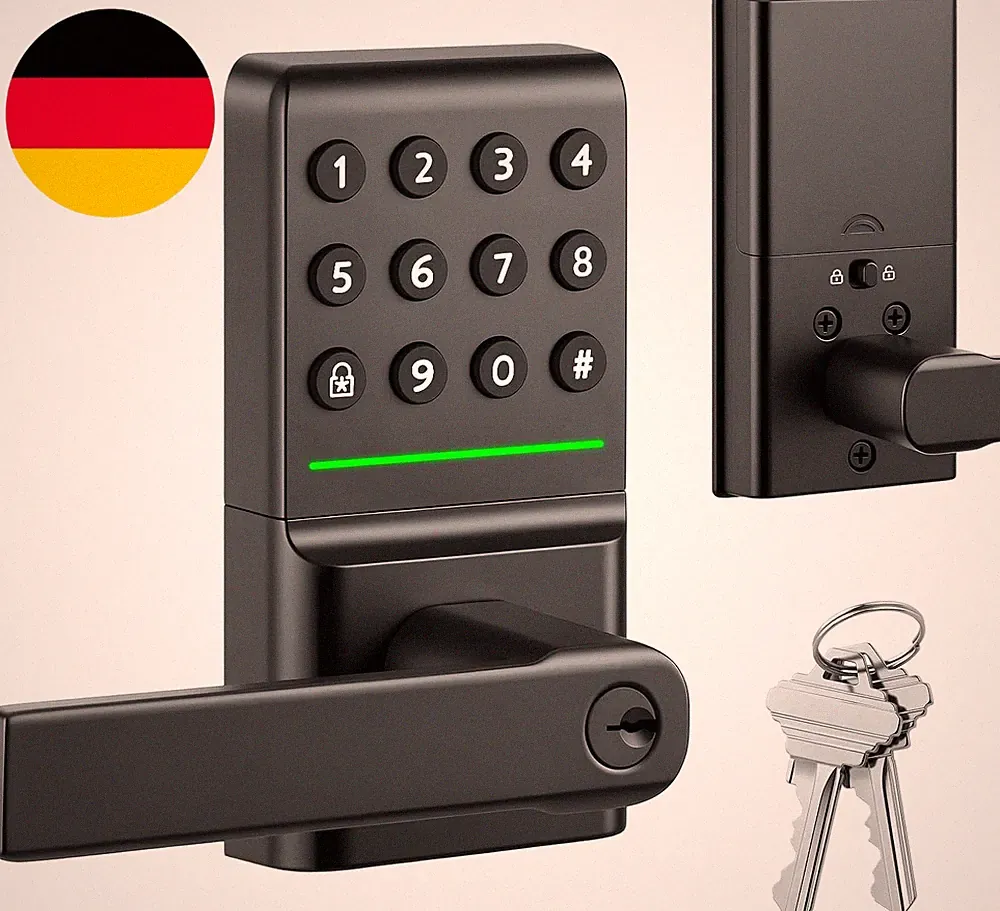 Smartes Türschloss Mit Griff, Schlüssellos, Elektronischer Riegel, Tastatur, Aut