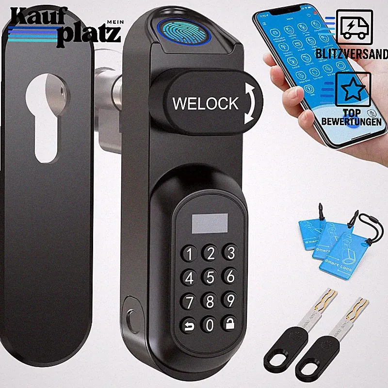 Smartes Türschloss U81 mit Fingerabdruck Passwort WLAN RFID Mechanisch 50-90mm