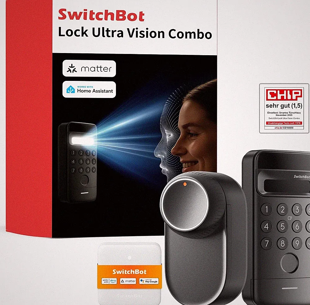 SwitchBot Smart Lock Ultra 3D Gesichtserkennung Türschloss ohne Zylinder
