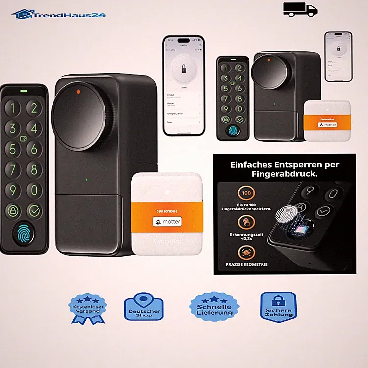 SwitchBot WLAN Smart Lock Pro mit Touchscreen, Türriegelschloss, Smartes Schloss